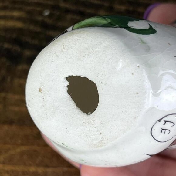 Vintage Pottery Mexican Owl Handmade Handpainted Signed 2" x 2.5" Floral Design - Picture 7 of 9